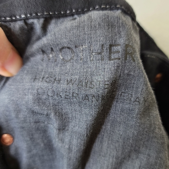 Mother Washed Black High Waisted Looker Frayed Ankle Jeans 27 - Picture 5 of 8